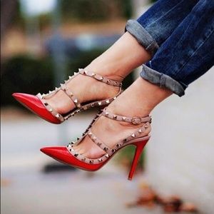 Red Valentino Rockstad sling backs size 8 to 9.5